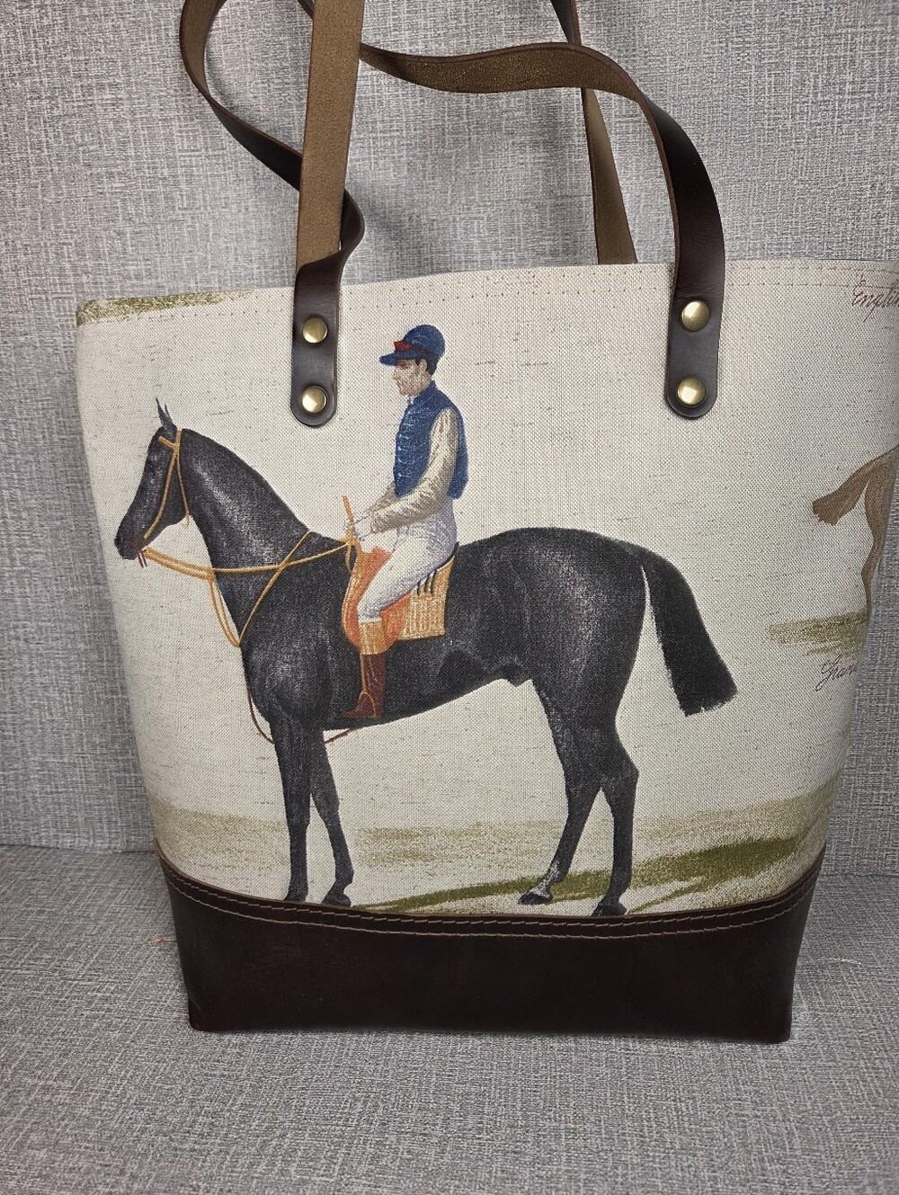 NEW The Common Tote Brand Hand Made Equestrian Leather Canvas Bag